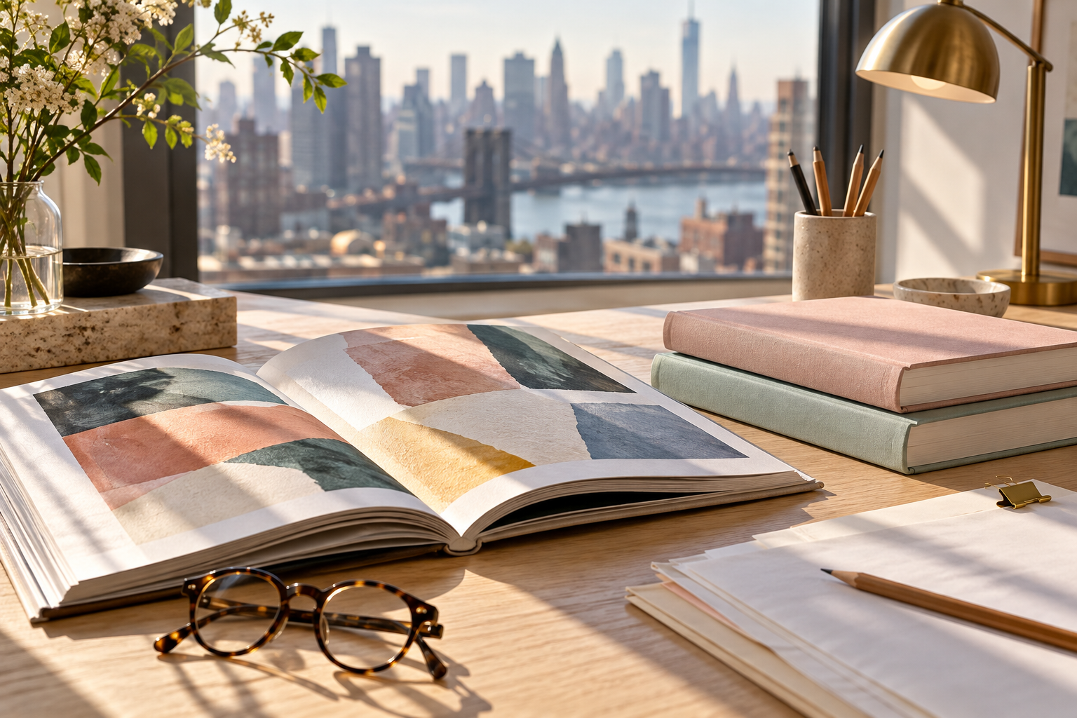 Books on the editorial desk